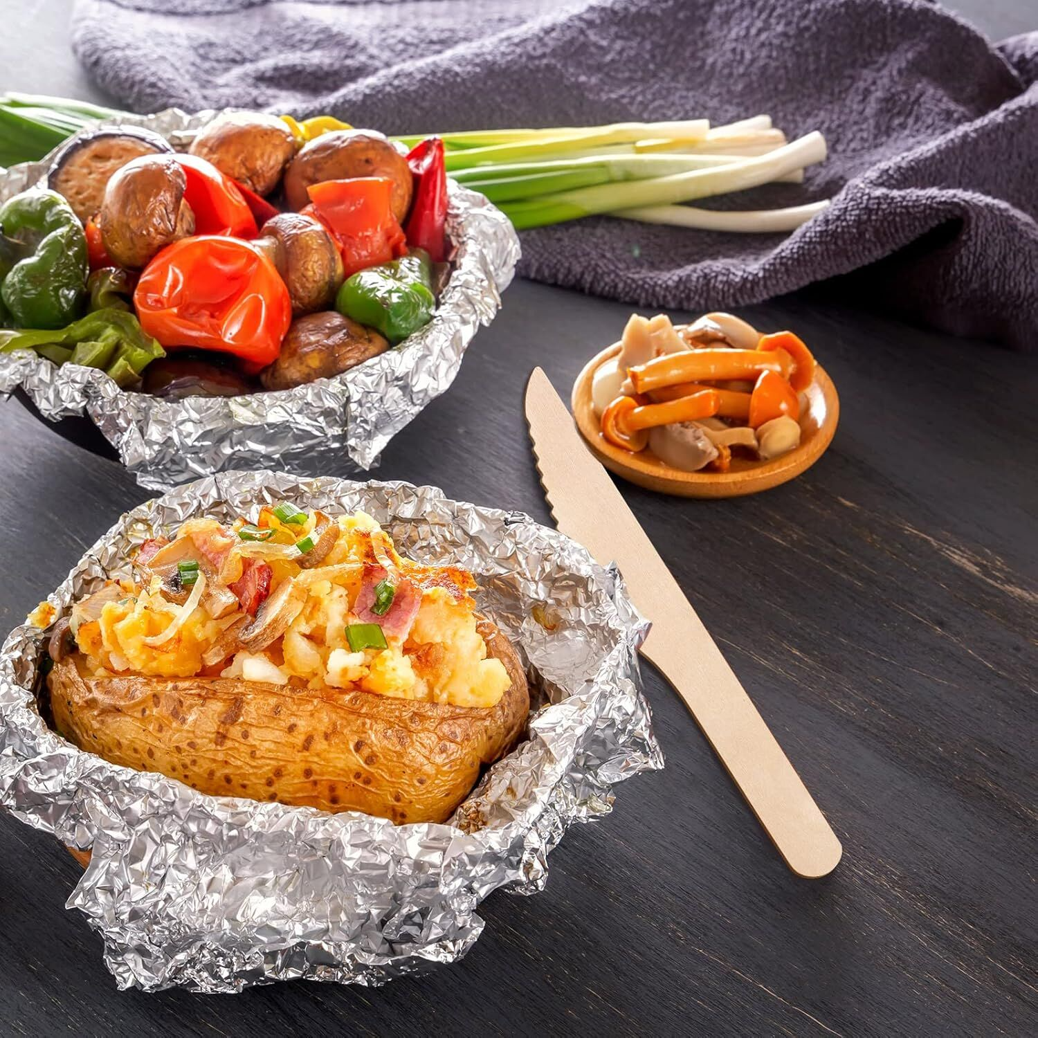 1800pcs 16.5cm Disposable Wooden Knives - Eco Friendly Cutlery - Extra Strong (Bulk)