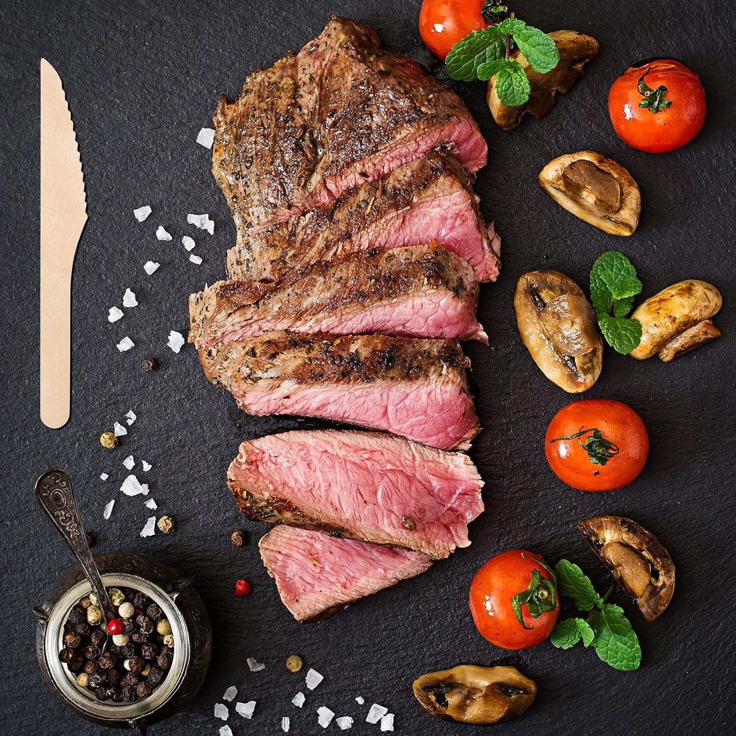 1800pcs 16.5cm Disposable Wooden Knives - Eco Friendly Cutlery - Extra Strong (Bulk)