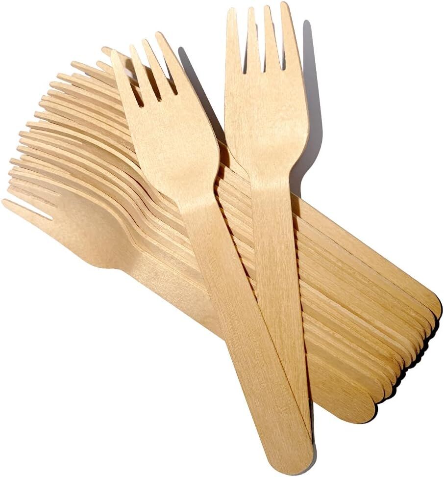 2400pcs Disposable Wooden Forks Eco Friendly Cutlery Extra Strong Bulk
