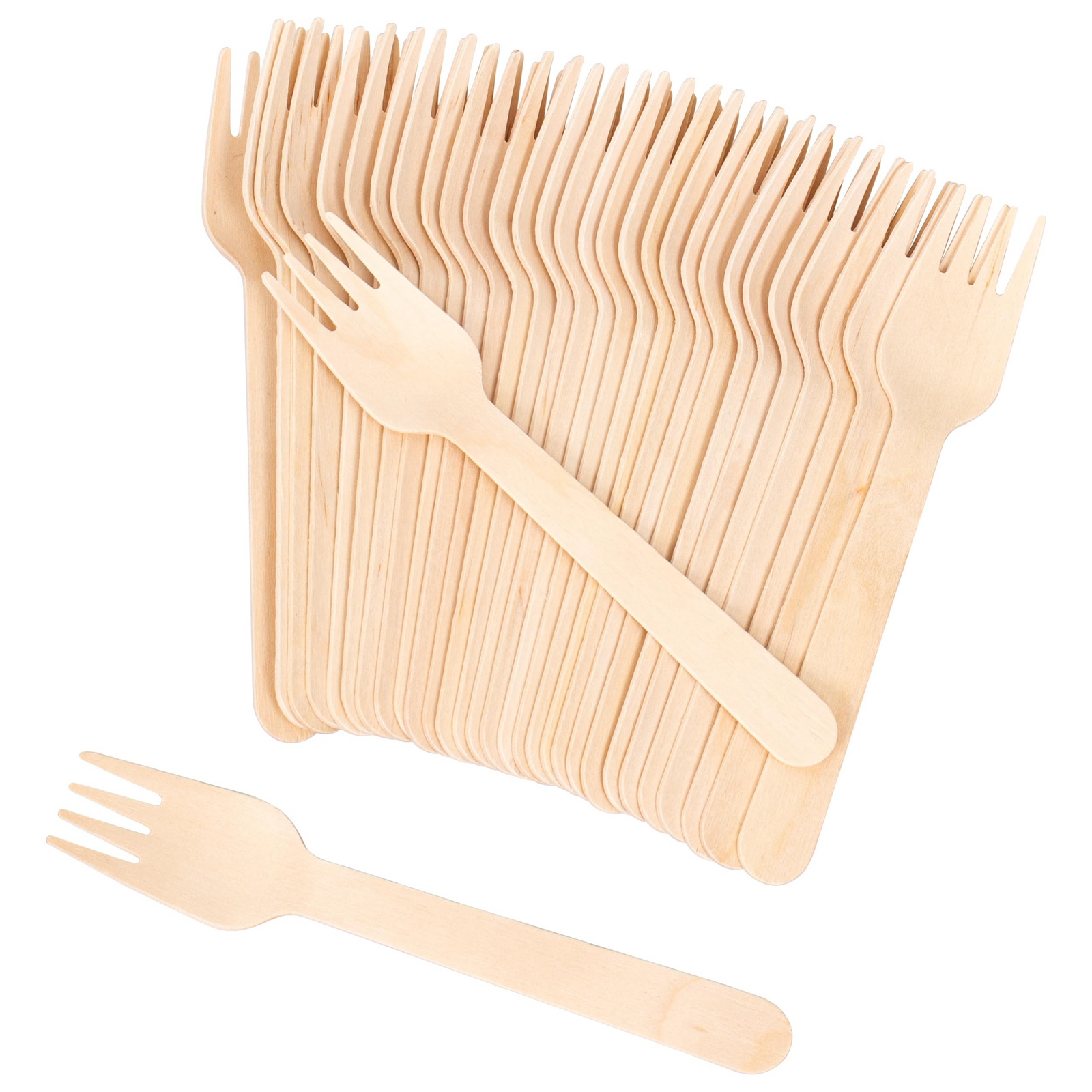 1800pcs Disposable Wooden Forks Eco Friendly Cutlery Extra Strong Bulk (16cm Long)