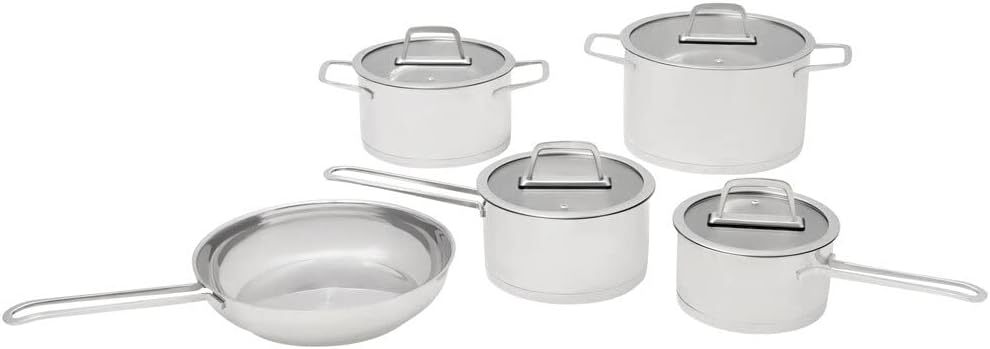 5pc Westinghouse Stainless Steel Pot &amp; Pan Gas/Induction Frypan/Saucepan Set