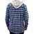 Mens Cotton Flannelette Shirt w Jersey Hood Long Sleeve Flannel - Denim - 2XL