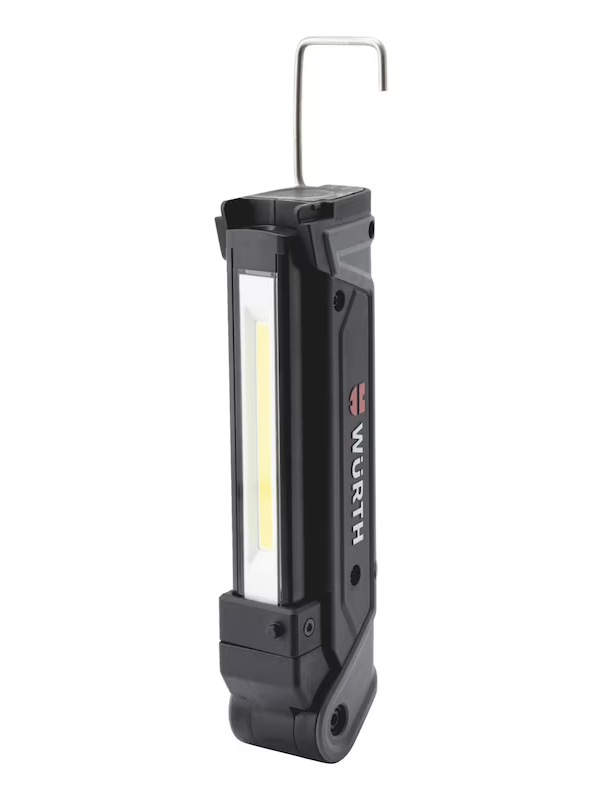 Wurth Cordless LED Handheld Work Lamp ERGOPOWER BEND+ – 700 Lumen, Folding Head, USB Rechargeable