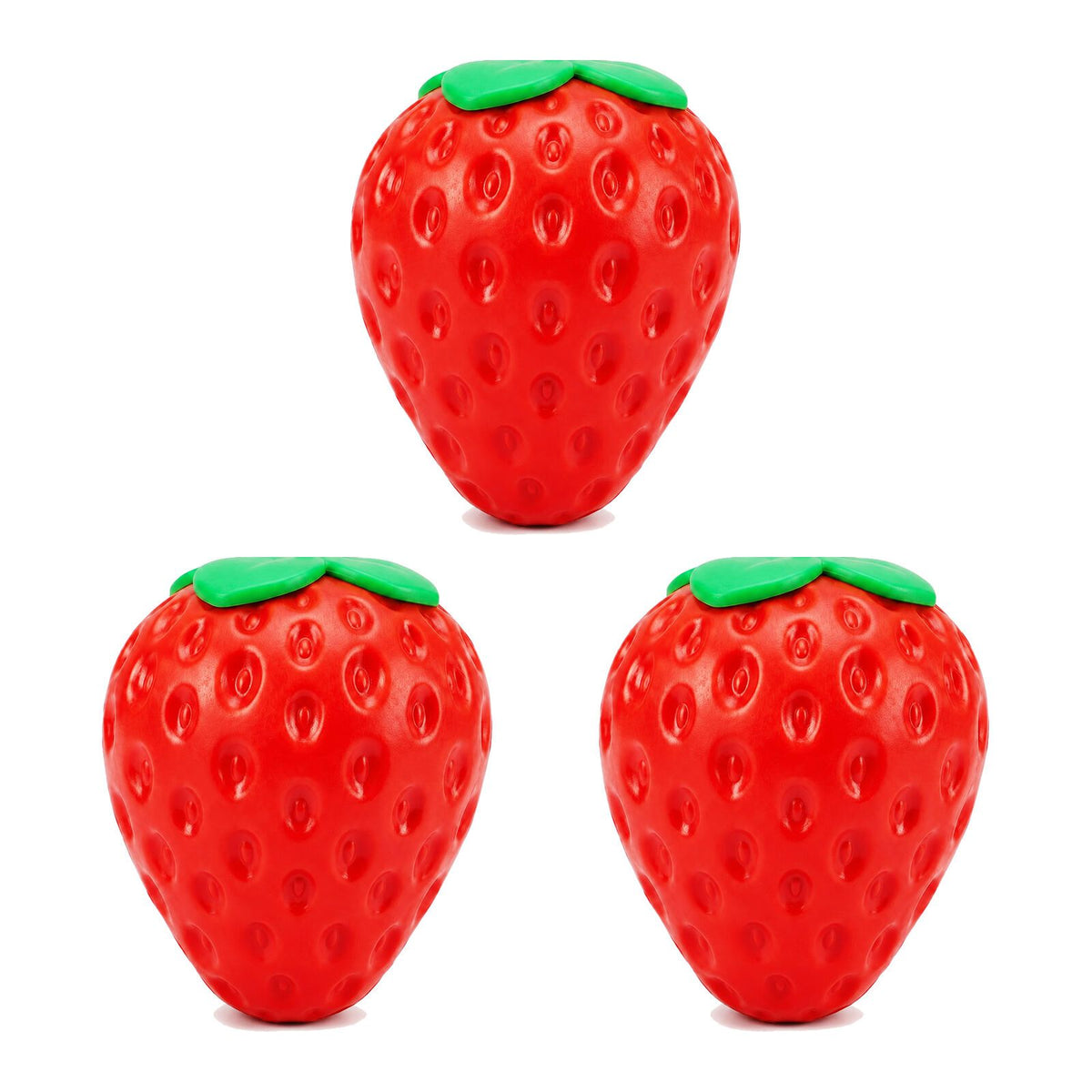 3pc Set Strawberry Fidget Squeezy Squishy Stress Relief Sensory Toys Fun Berry Fruit