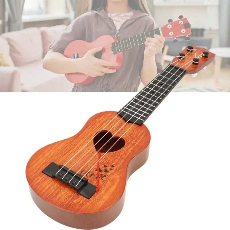 Playable Childrens 44cm Ukulele Toy Guitar w/ Nylon Strings for Beginners (Assorted Colours)