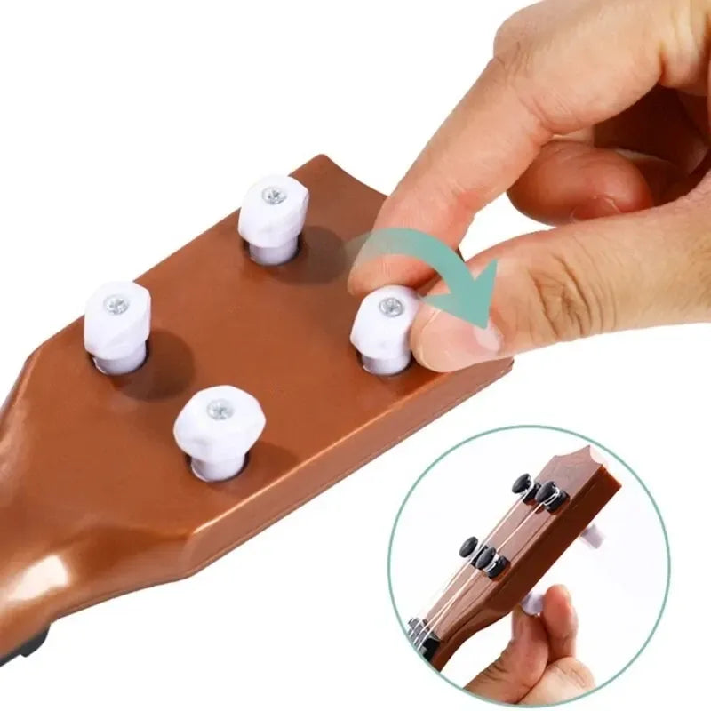 Playable Childrens 44cm Ukulele Toy Guitar w/ Nylon Strings for Beginners (Assorted Colours)