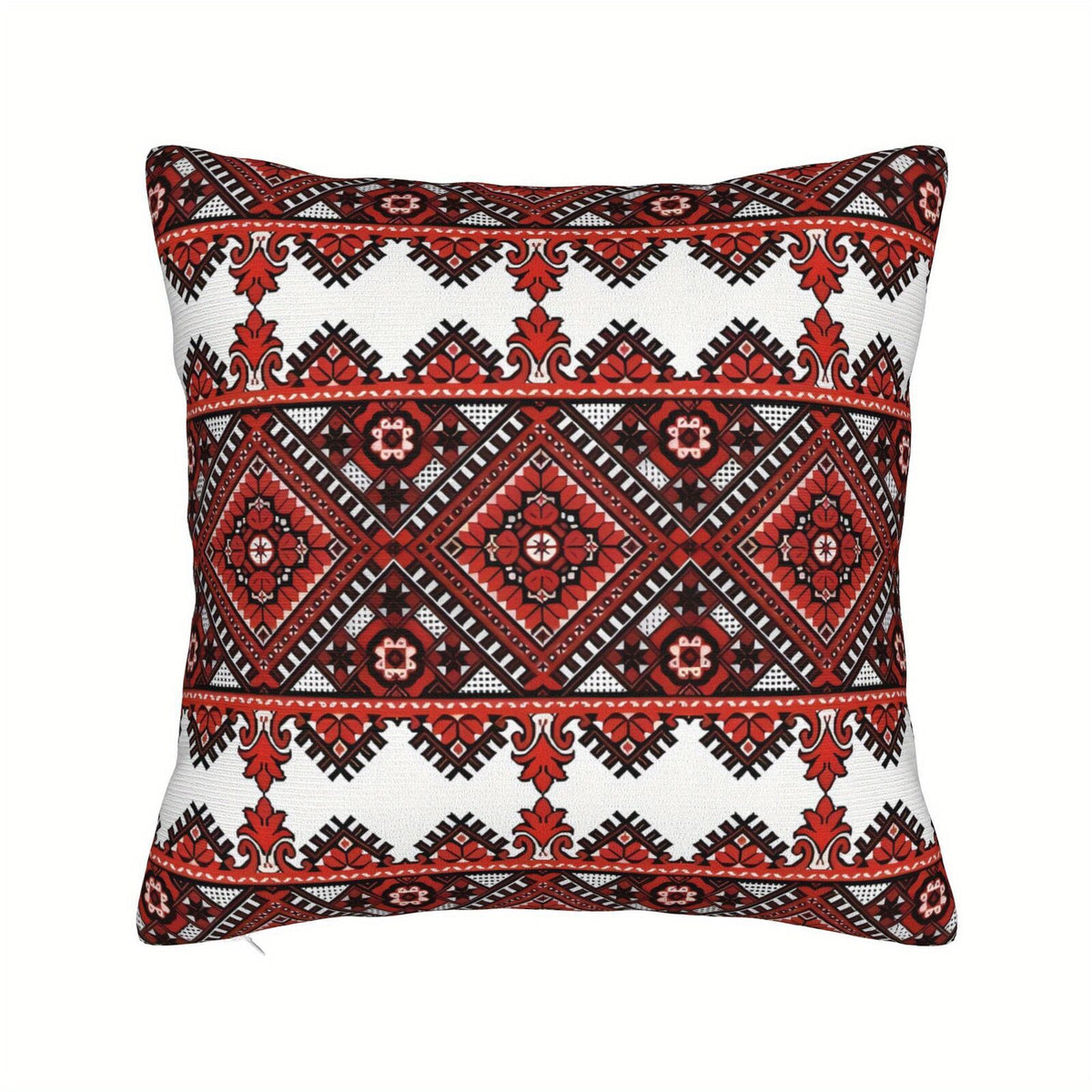 Ukrainian Square Cushion Pillow Cover – Traditional Print Folk w/ Zipper (45x45cm)