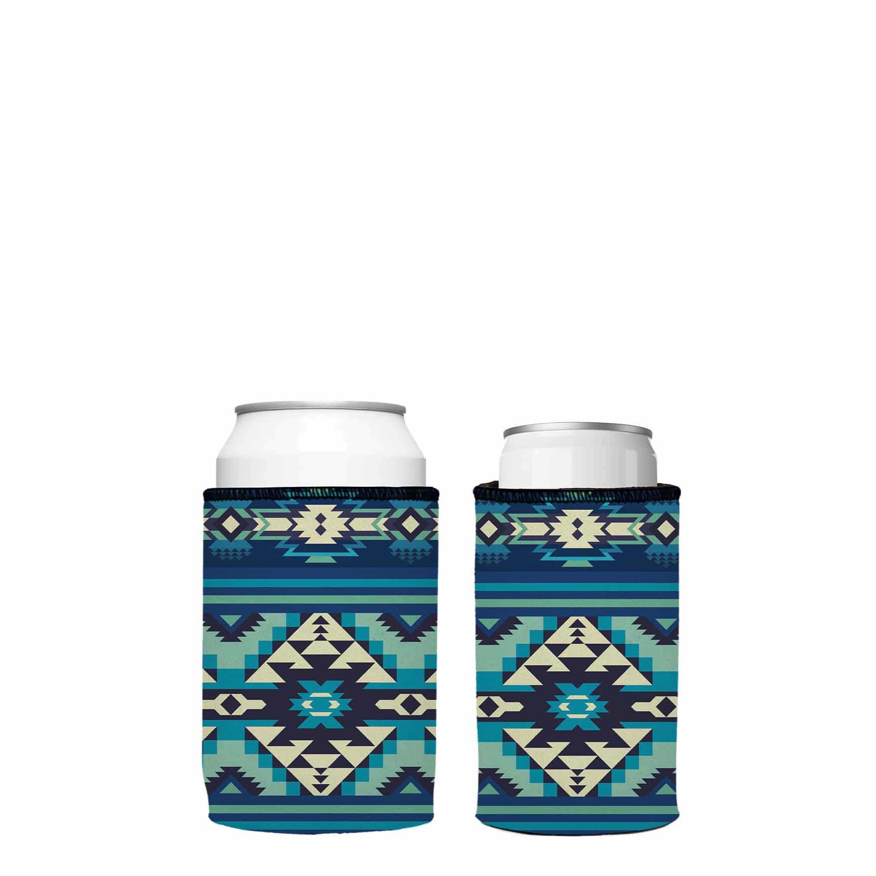 Blue Navajo Rug Stubby Cooler 2-Pack - Standard