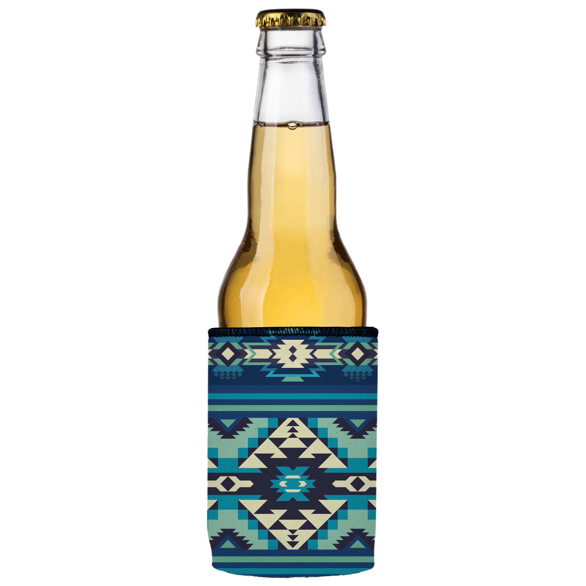 Blue Navajo Rug Stubby Cooler 2-Pack - Standard