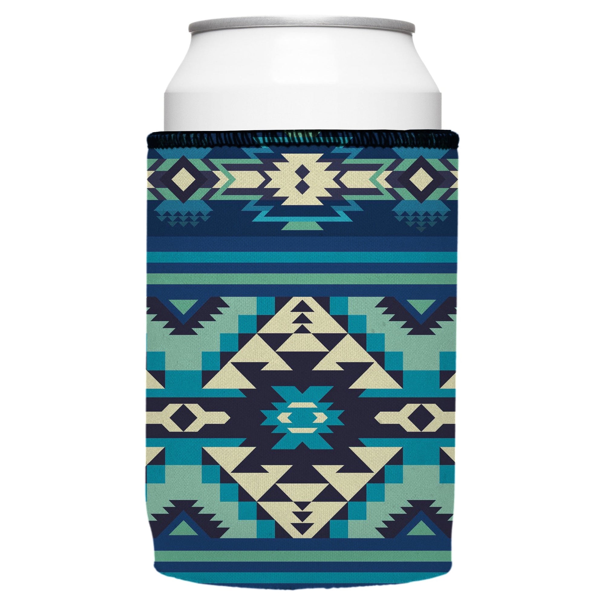 Blue Navajo Rug Stubby Cooler 2-Pack - Standard