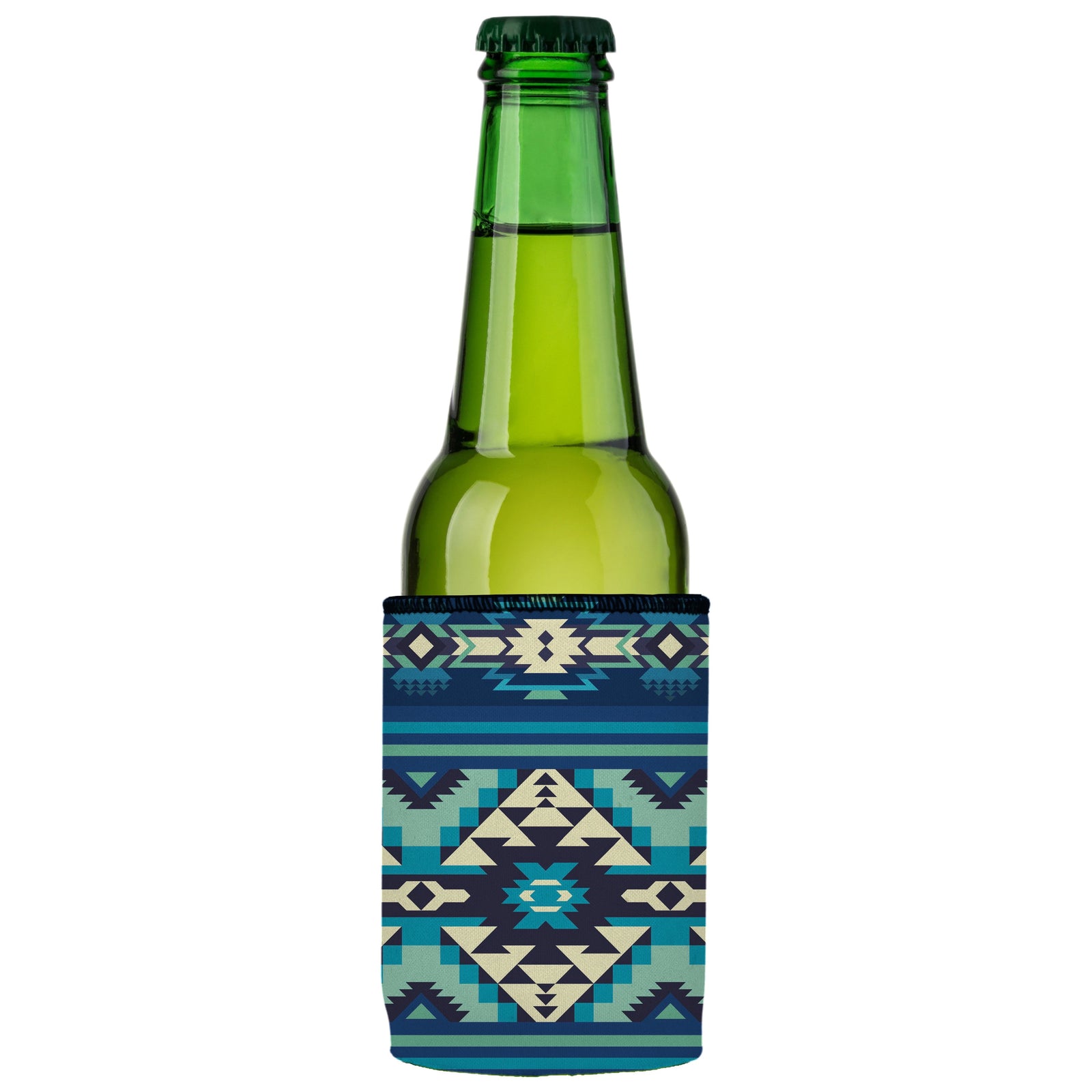 Blue Navajo Rug Stubby Cooler - Standard