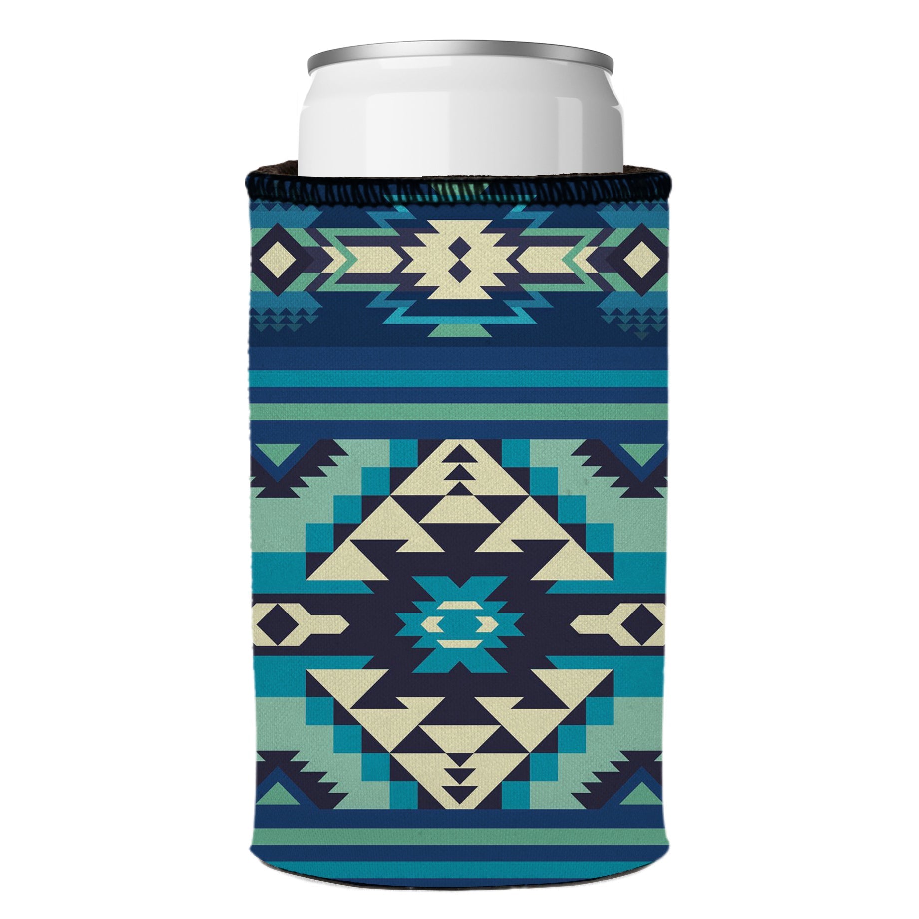 Blue Navajo Rug Stubby Cooler - Standard
