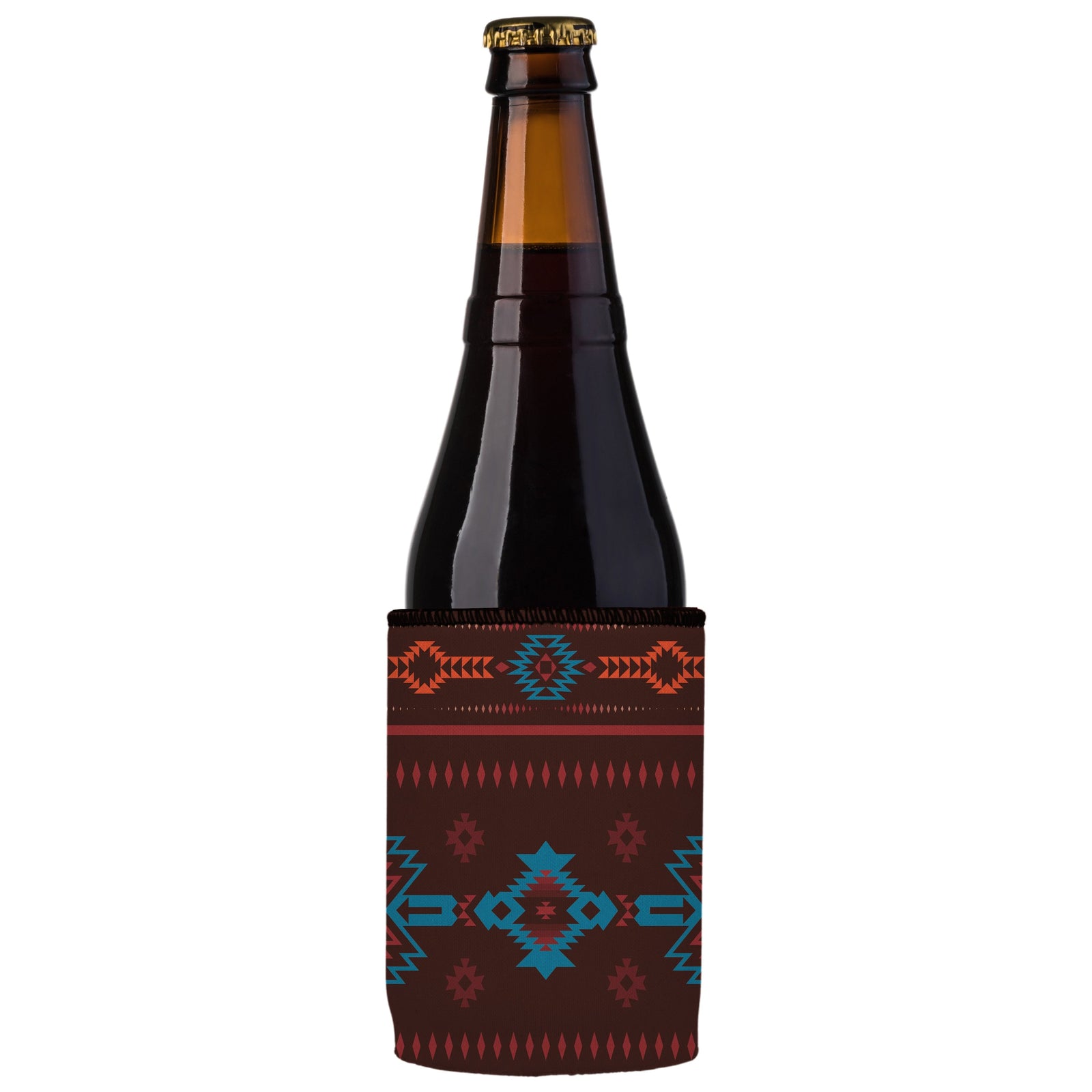 Brown Navajo Rug Stubby Cooler 2-Pack - Standard