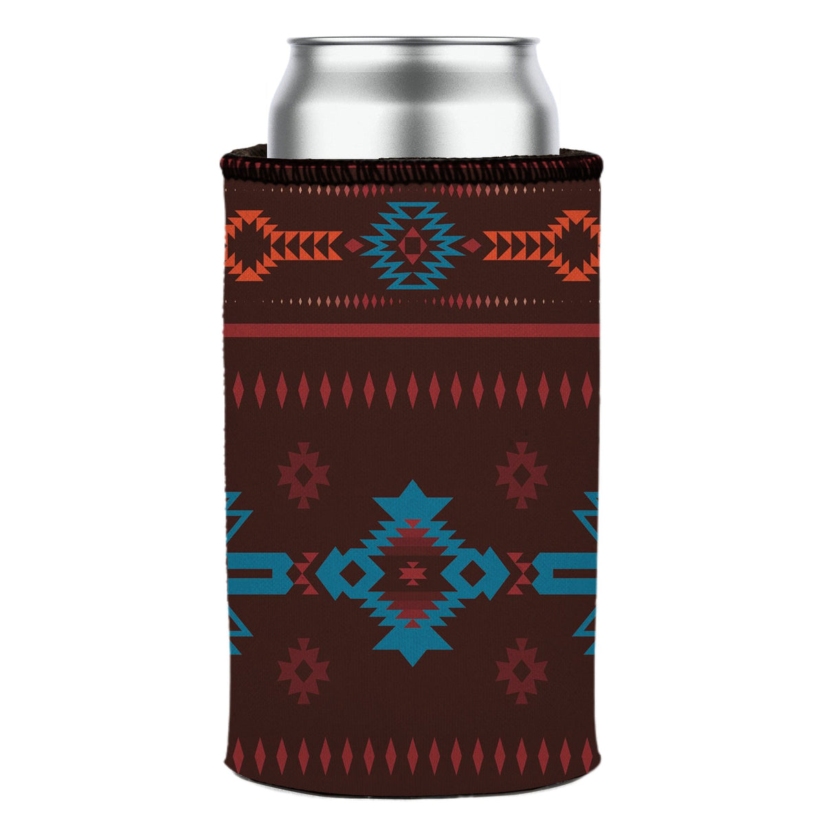 Brown Navajo Rug Stubby Cooler - Standard