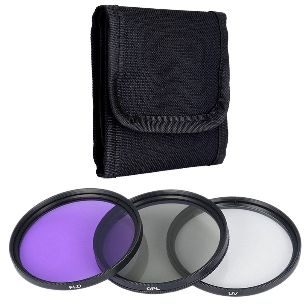 Hridz 3pcs UV CPL FLD Lens Filter Combo pack with Pouch for SLR Camera Colour Lens UV Filter - 58mm
