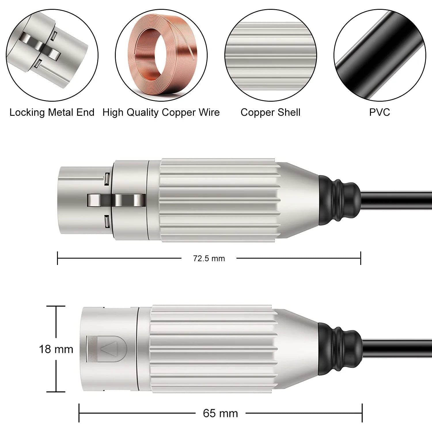 1m Hridz XLR Cable Male To Female Audio Output and Input Apply To KTV Microphone