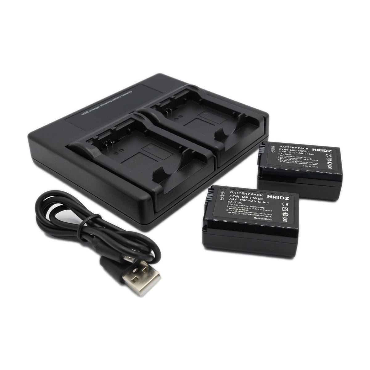 Hridz NP-FW50 Battery &amp; Charger Pack for Sony NP-FW50 and SLT-A33,A35,A37,A55V, DSC-RX10
