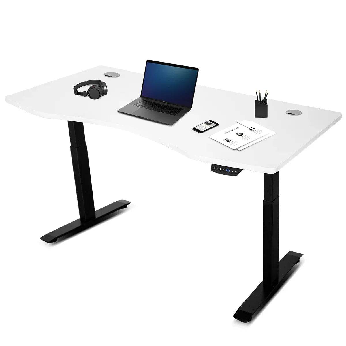 Lifespan Fitness ErgoDesk AUTO Series Automatic Standing Desk 150cm in White &amp; Black