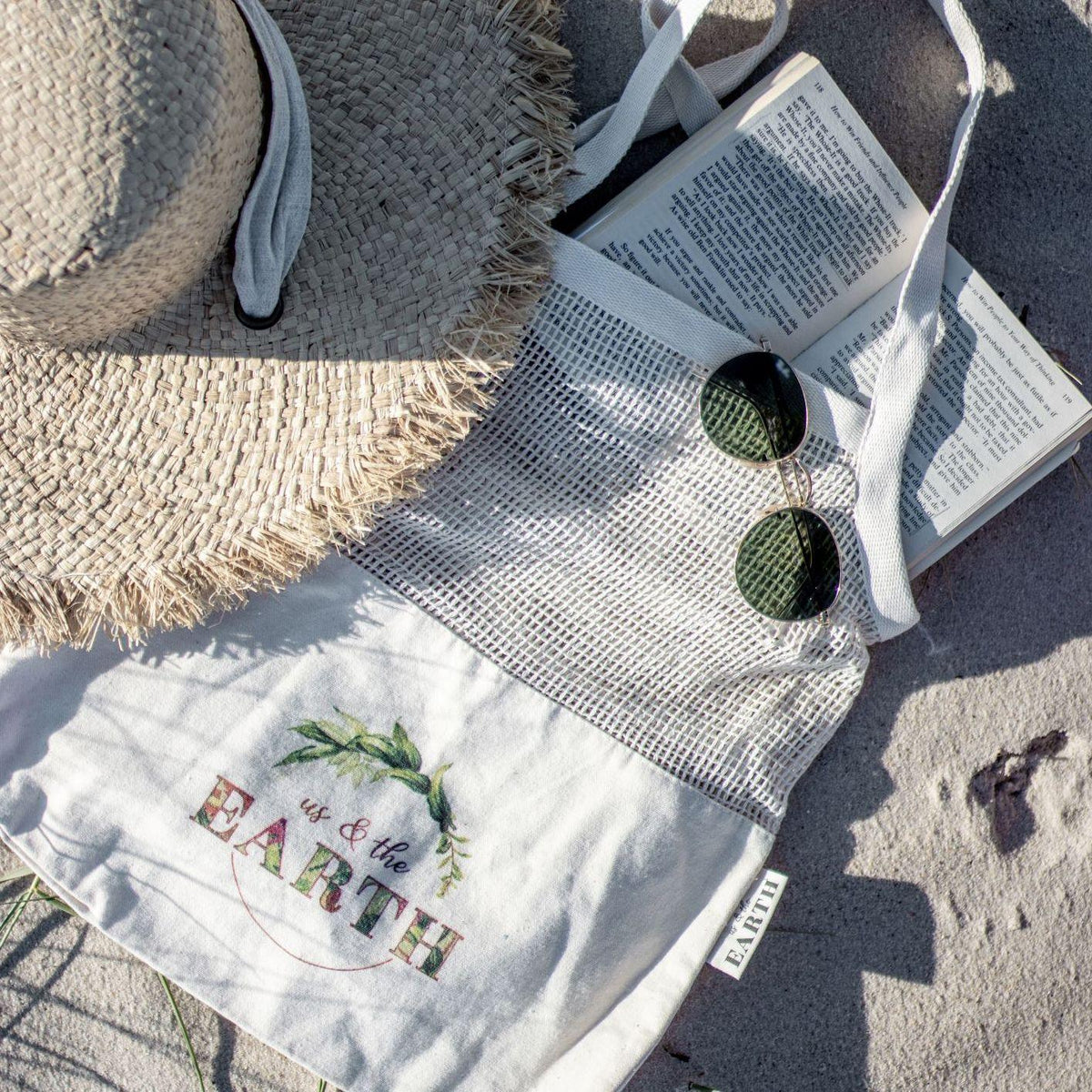 Us &amp; The Earth Calico Shopping Bag