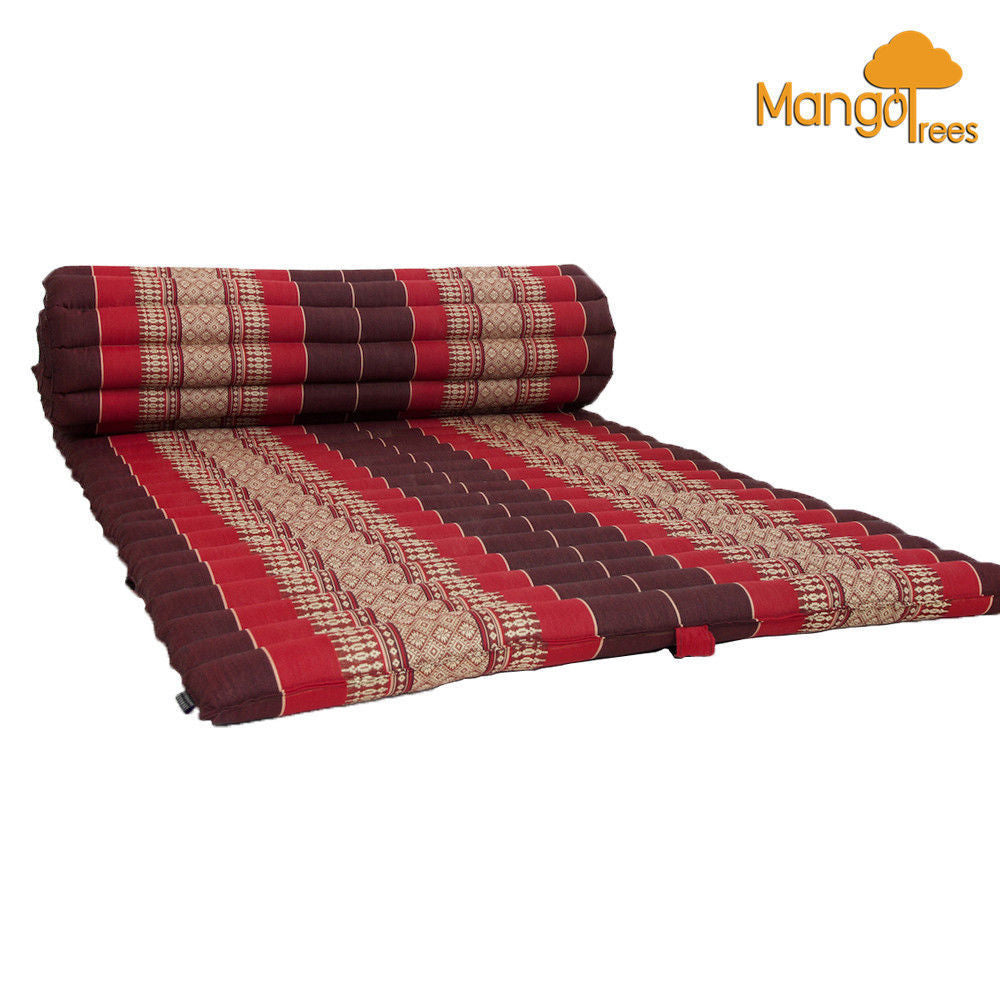 Thai Kapok Roll Up Mattress Foldout Mat Red