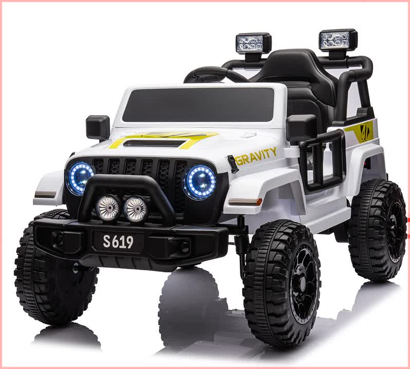 12V Kids Electric Ride On Jeep – White