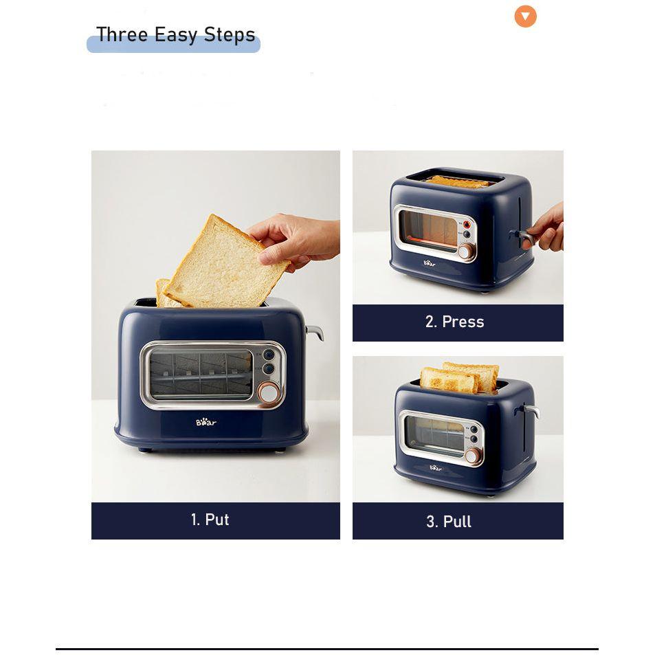 BEAR Double Slots Bread Toaster With Glass Window DSL-C02X1