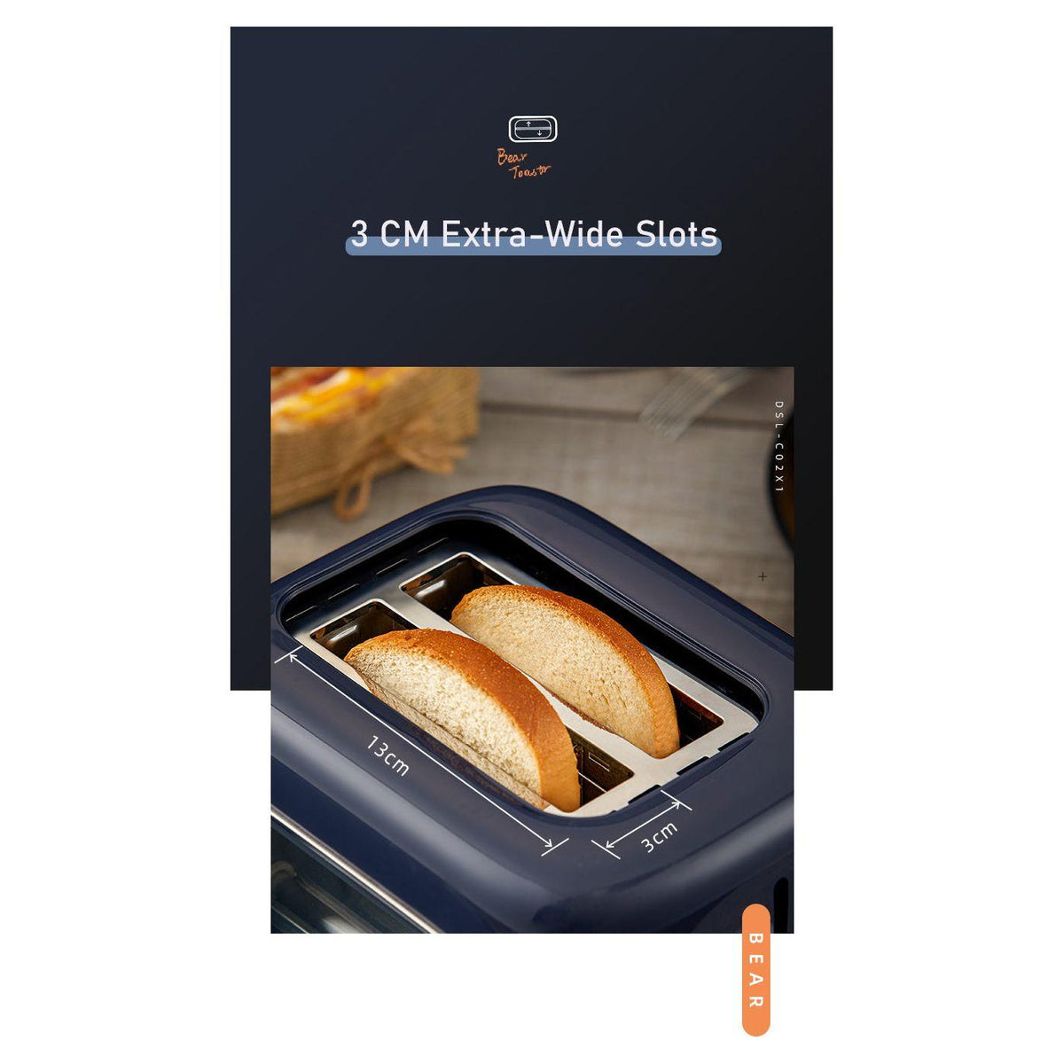 BEAR Double Slots Bread Toaster With Glass Window DSL-C02X1