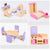 Wooden DIY Dolls Doll House 3 Level Kids Pretend Play Toys Full Furniture Set