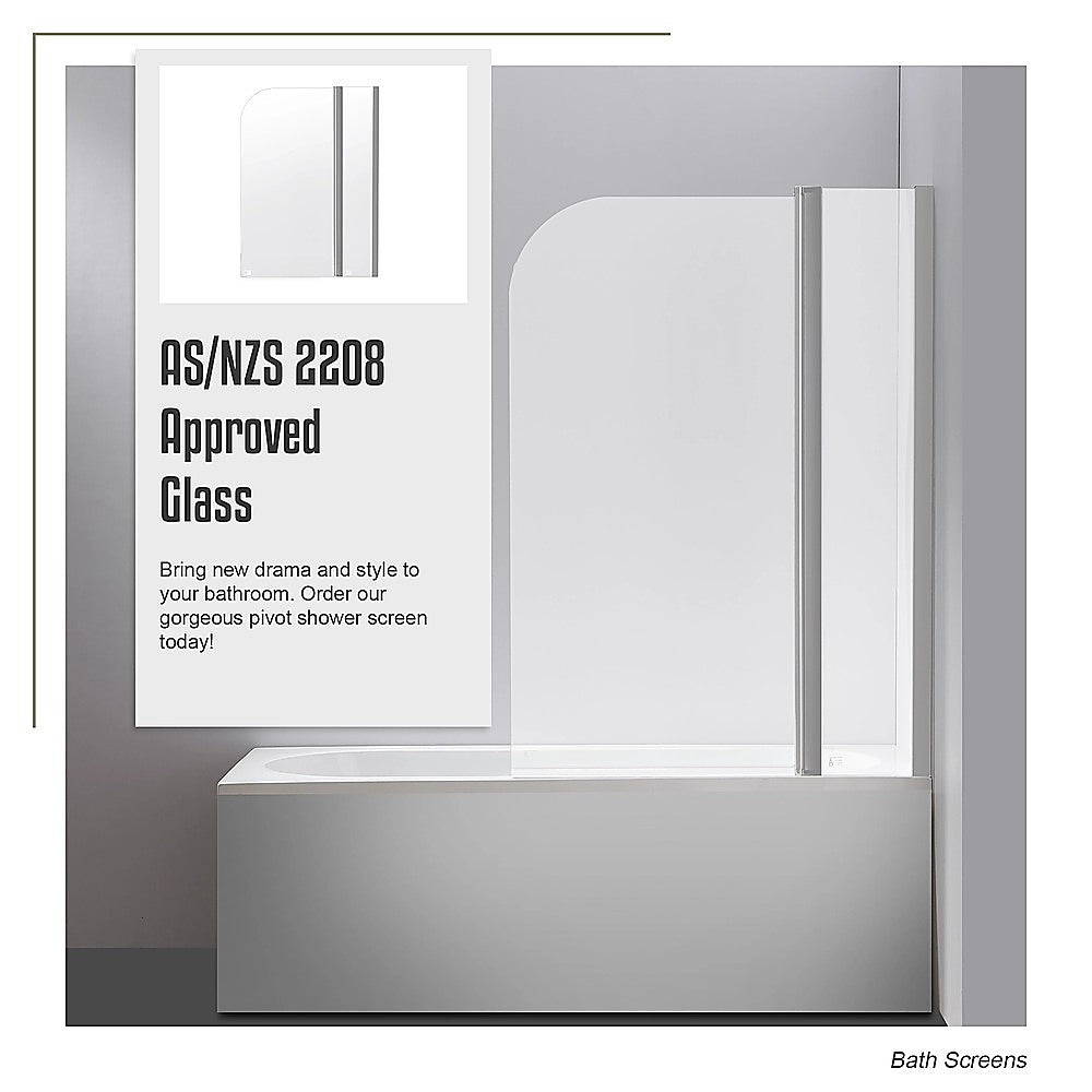 180 Degree Pivot Door 6mm Safety Glass Bath Shower Screen 1000x1400mm By Della Francesca