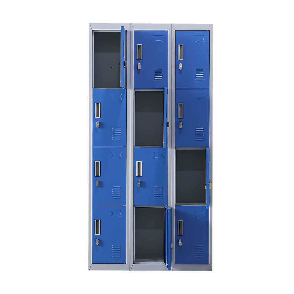 12-Door Locker for Office Gym Shed School Home Storage - Padlock-operated