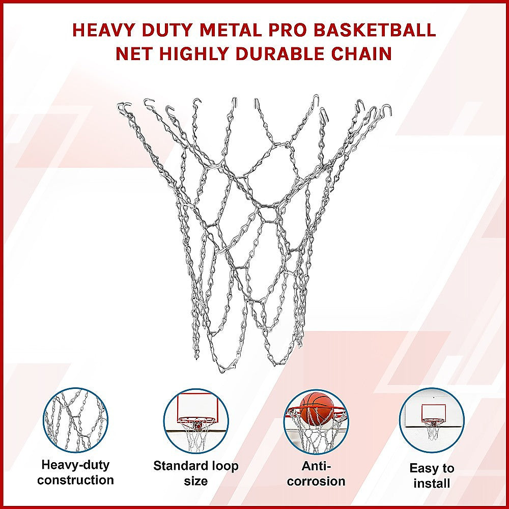 Heavy Duty Metal Pro Basketball Net Highly Durable Chain