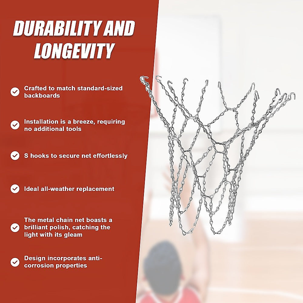 Heavy Duty Metal Pro Basketball Net Highly Durable Chain