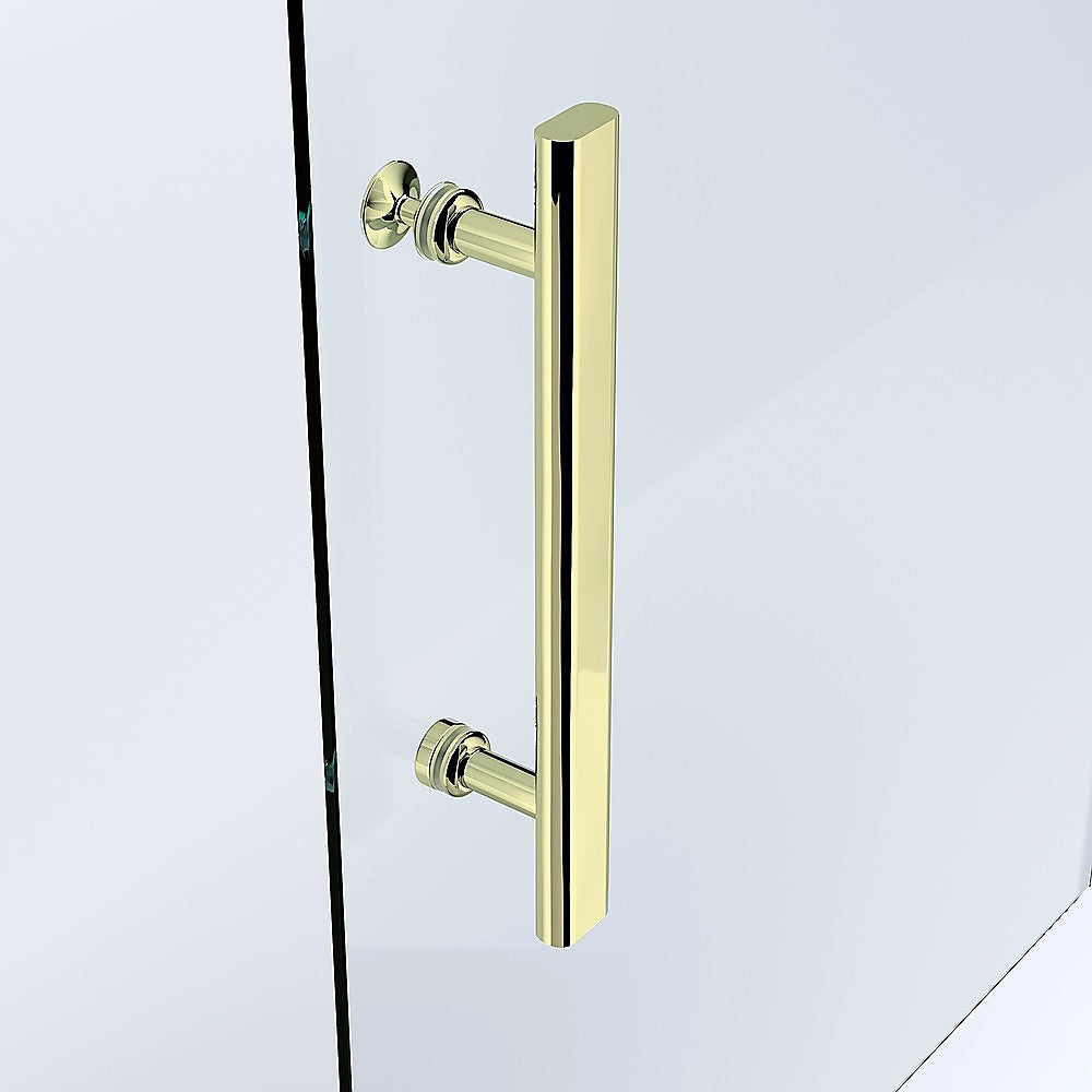 Adjustable 1100x900mm Double Sliding Door Glass Shower Screen in Gold