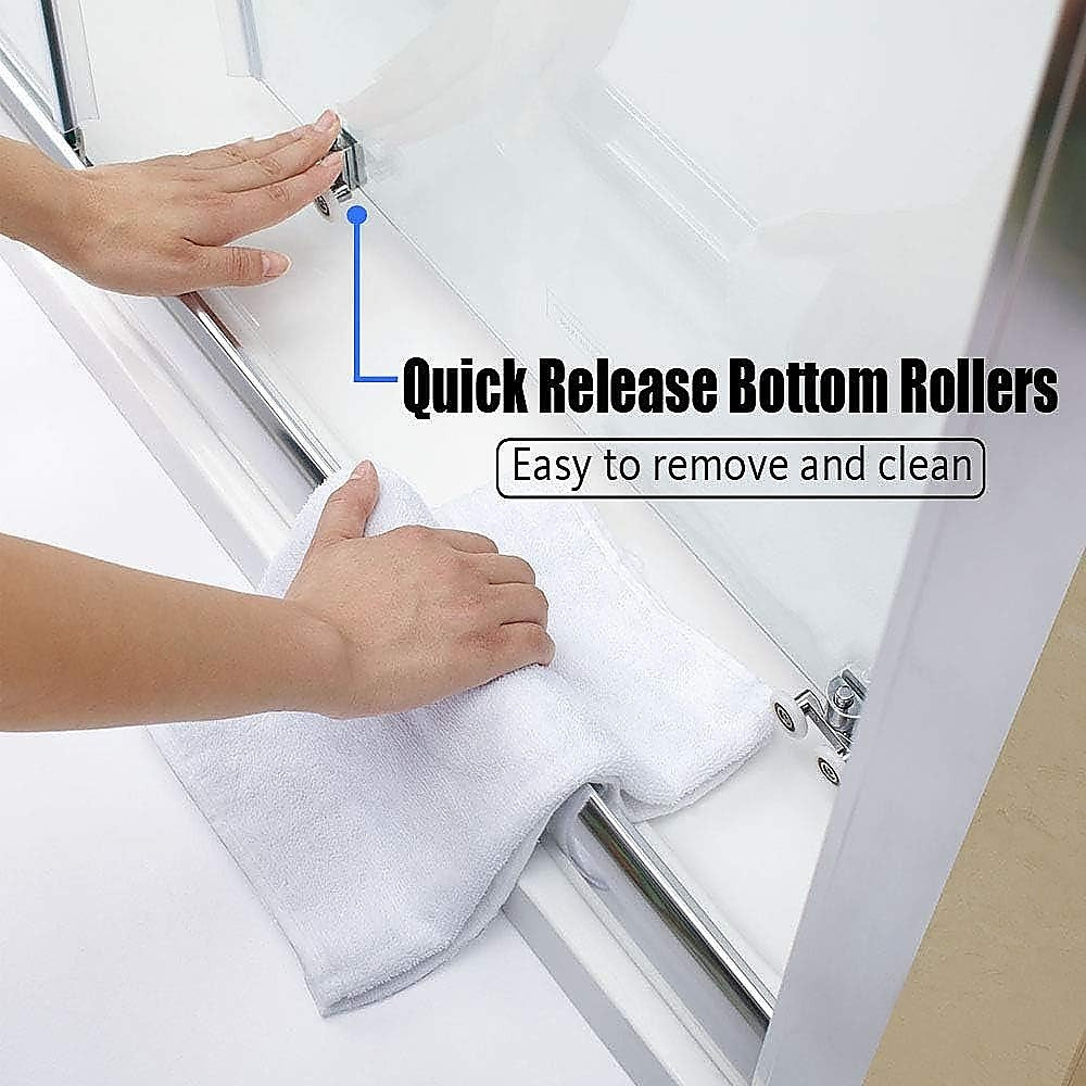Adjustable 1800x800mm Single Door Corner Sliding Glass Shower Screen in Chrome