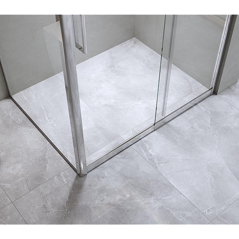 150mm Adjustable (2000x800mm) Single Door Corner Sliding Glass Shower Screen in Chrome
