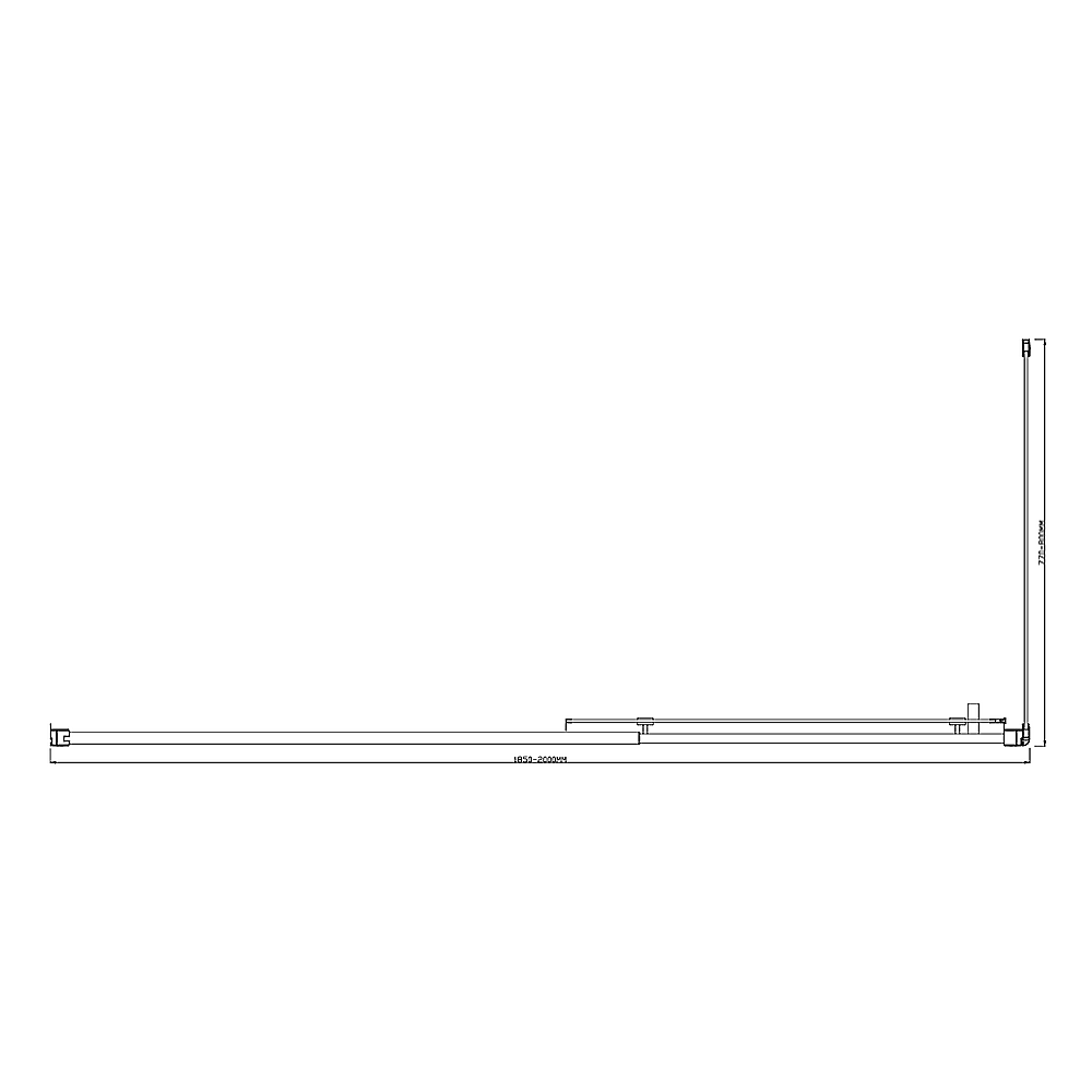 150mm Adjustable (2000x800mm) Single Door Corner Sliding Glass Shower Screen in Chrome