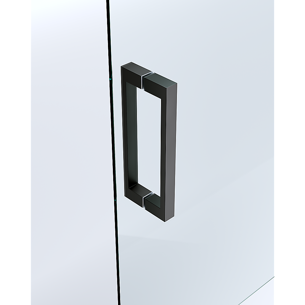 150mm Adjustable (2000x1010mm) Single Door Corner Sliding Glass Shower Screen in Black5