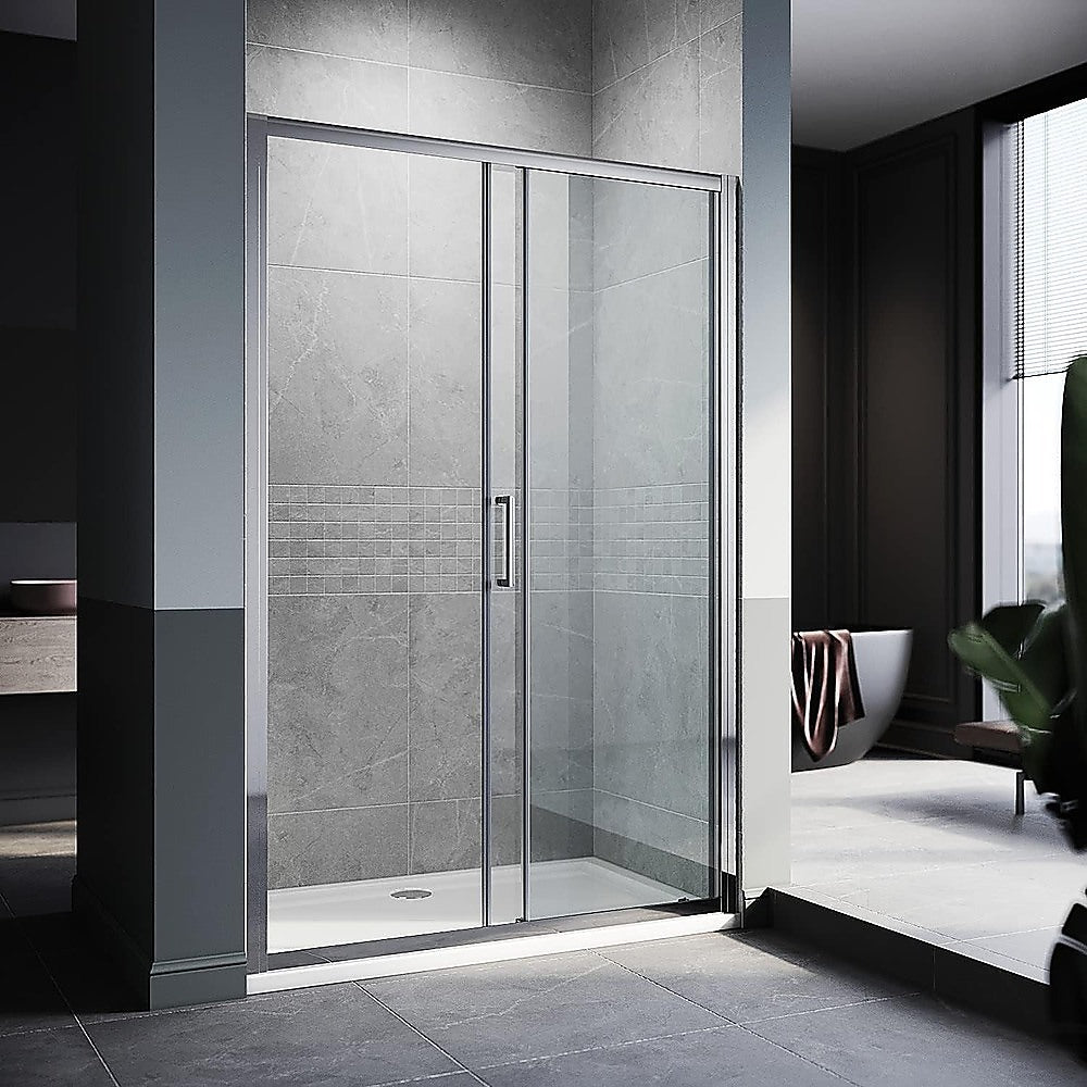 155-170cm Adjustable Wall to Wall Sliding Glass Shower Door in Chrome
