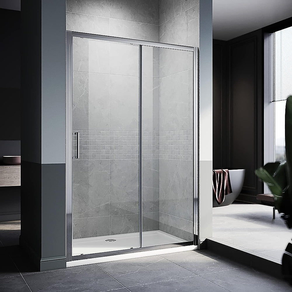 170-185cm Adjustable Wall to Wall Sliding Glass Shower Door in Chrome