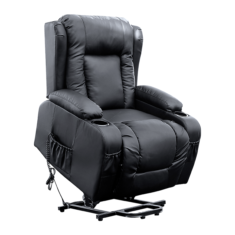 Lift Heated Leather Recliner Electric Massage Chair with USB port