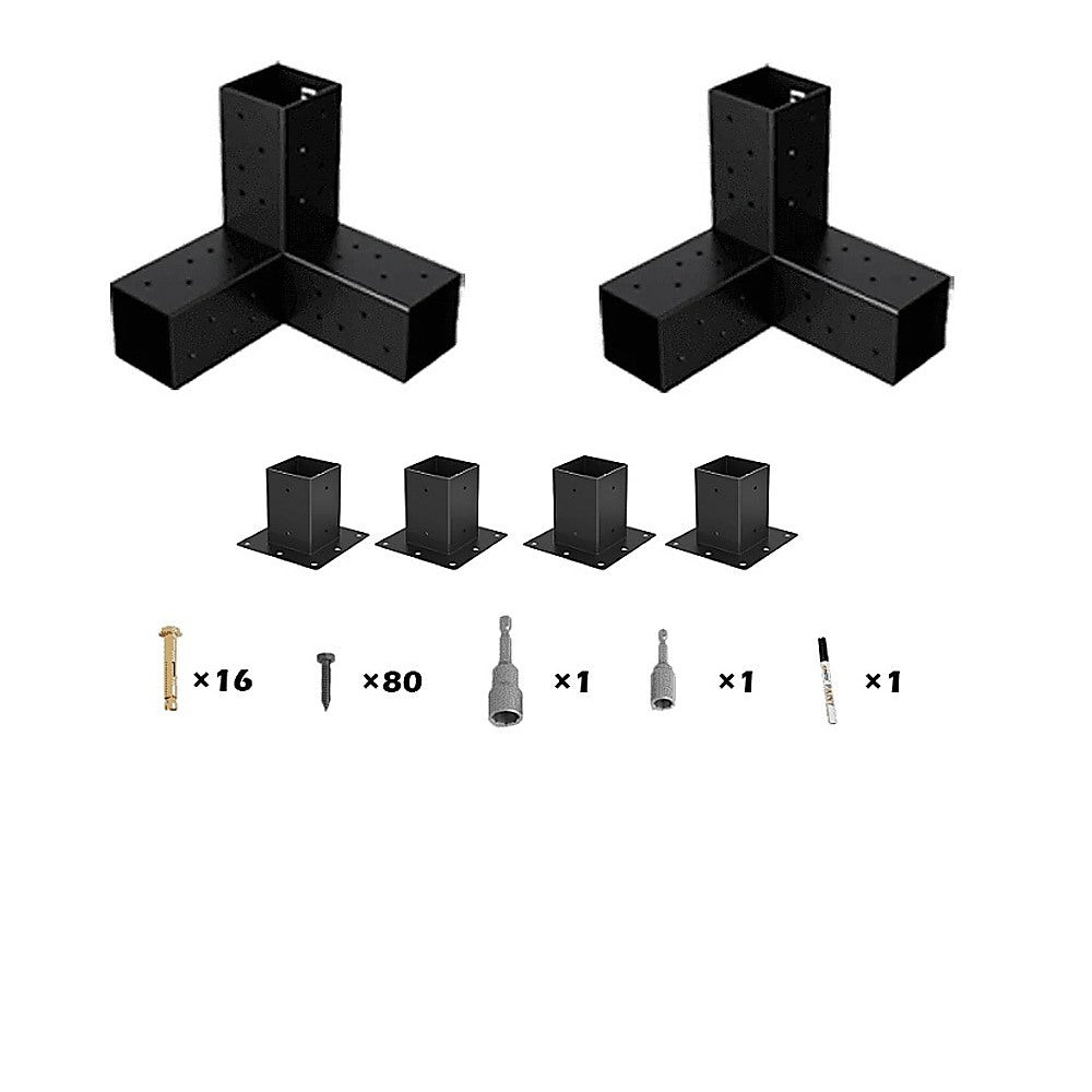 Roof Pergola Gazebo Shed Matte Black Steel Brackets DIY Kits