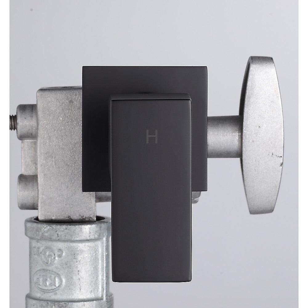 Bathroom Shower Bath Hot and Cold Square Mixer WATERMARK Certified in Black