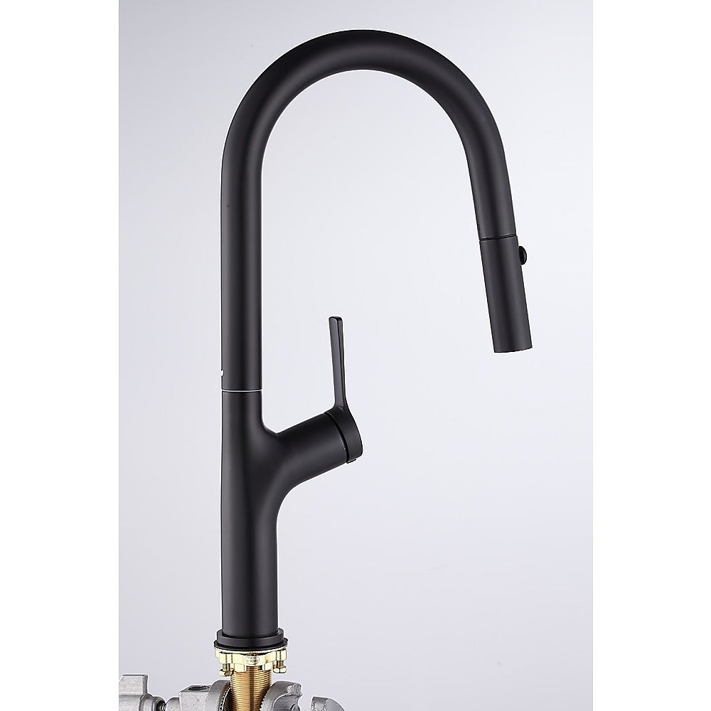 Kitchen Laundry Bathroom Basin Sink Pull Out Mixer Tap Faucet in Black