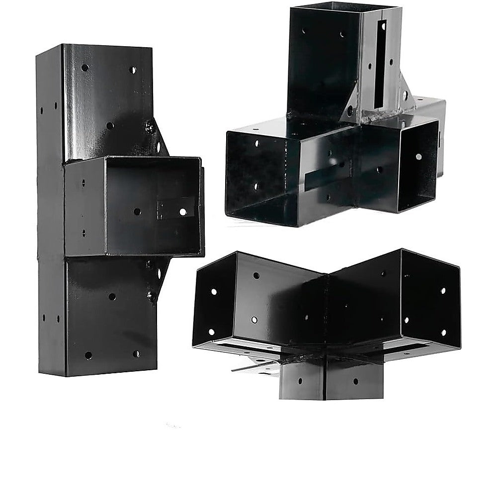 Roof Pergola Gazebo Shed Matte Black Steel Brackets and Coffee Screen DIY Kits