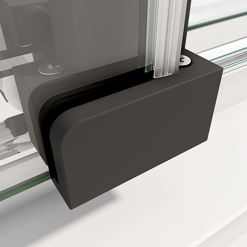 40mm Adjustable Contemporary Wall to Wall Black Sliding Shower Screen 116-120cm