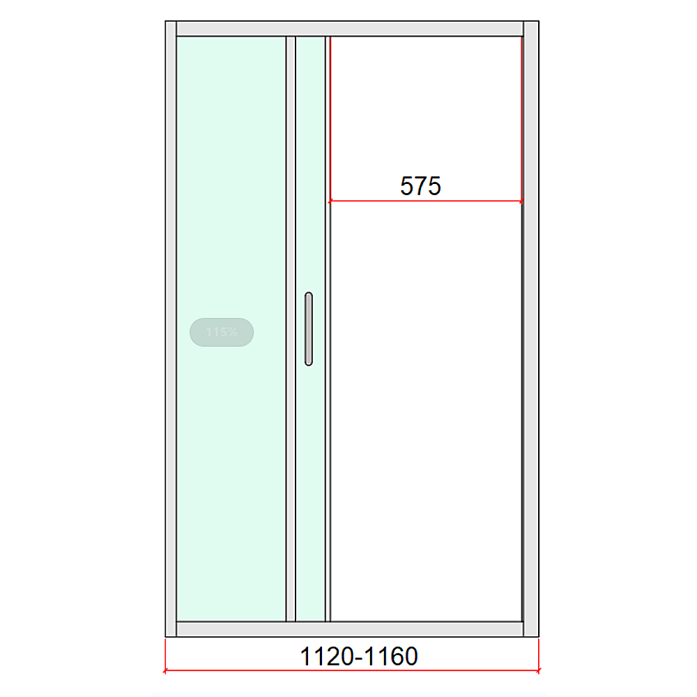 40mm Adjustable Contemporary Corner Sliding Chrome Shower Screen 116x92cm