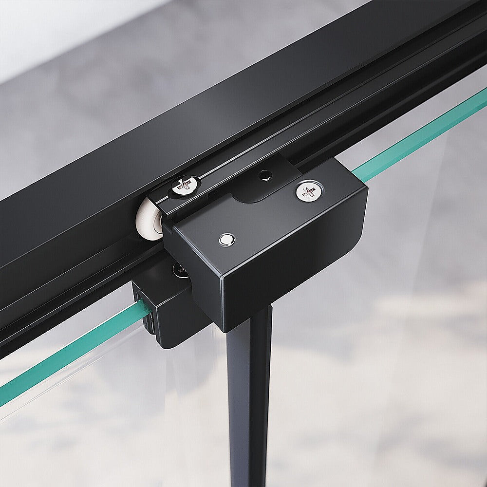 40mm Adjustable Contemporary Corner Sliding Black Shower Screen 86x92cm