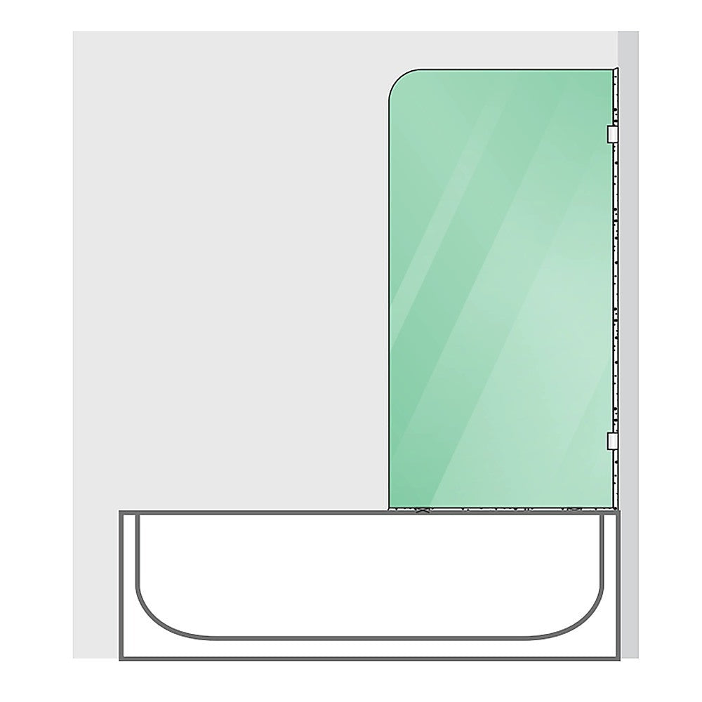 70cm Frameless Glass Bath Screen with Brackets - Gold