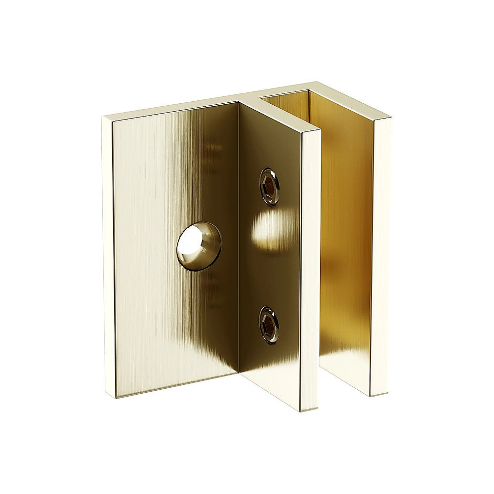 70cm Frameless Glass Bath Screen with Brackets - Gold