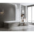 100cm Frameless Glass Bath Screen with Stainless Steel Brackets - Gunmetal